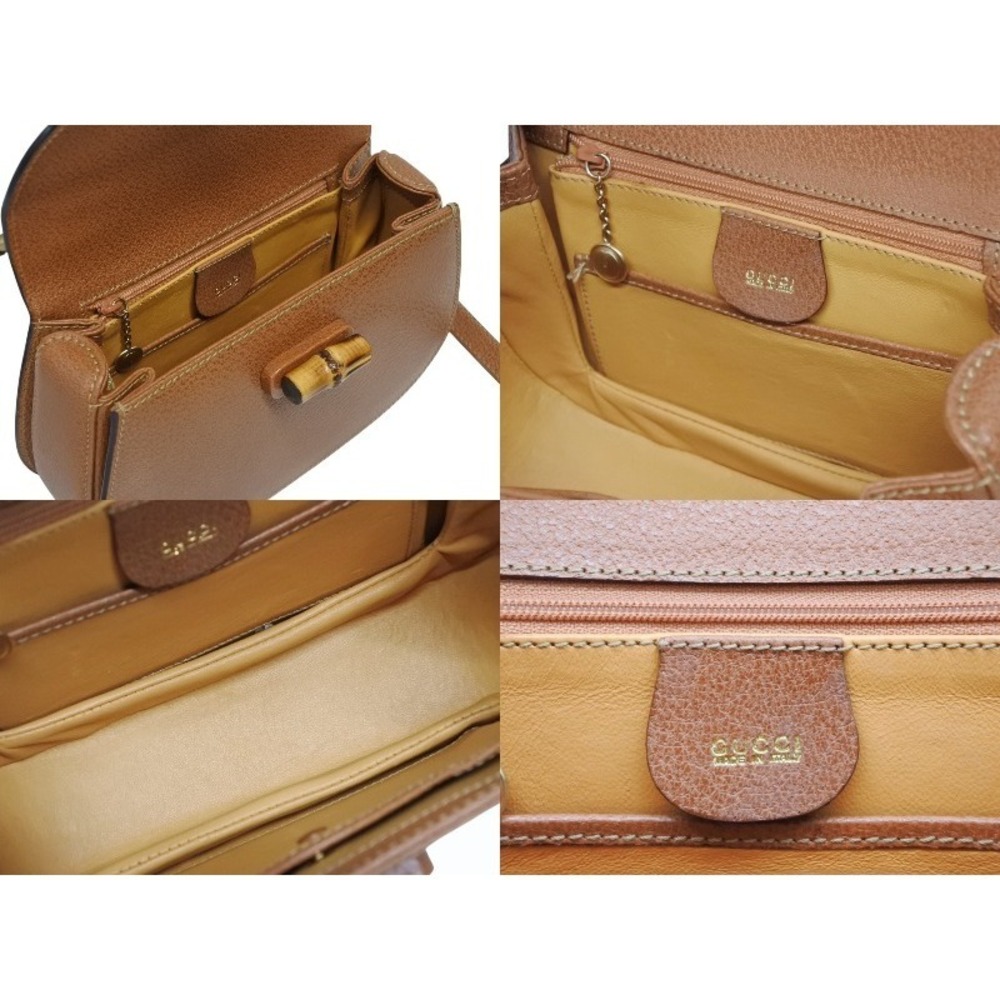 GUCCI Bamboo bag handbag shoulder brown leather - Picture 9 of 10